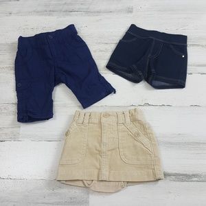 Girl 3 Piece Pants/Shorts/Skirt Set 6-12 months